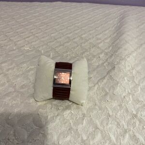 Michael Kors Women's Red Wristwatch Leather Strap New Battery